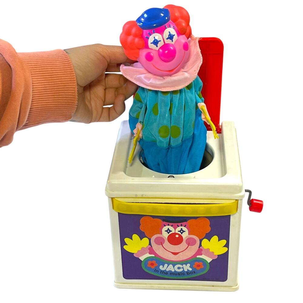 Vintage 1987 Mattel Jack in the Box Clown Music Toy Working